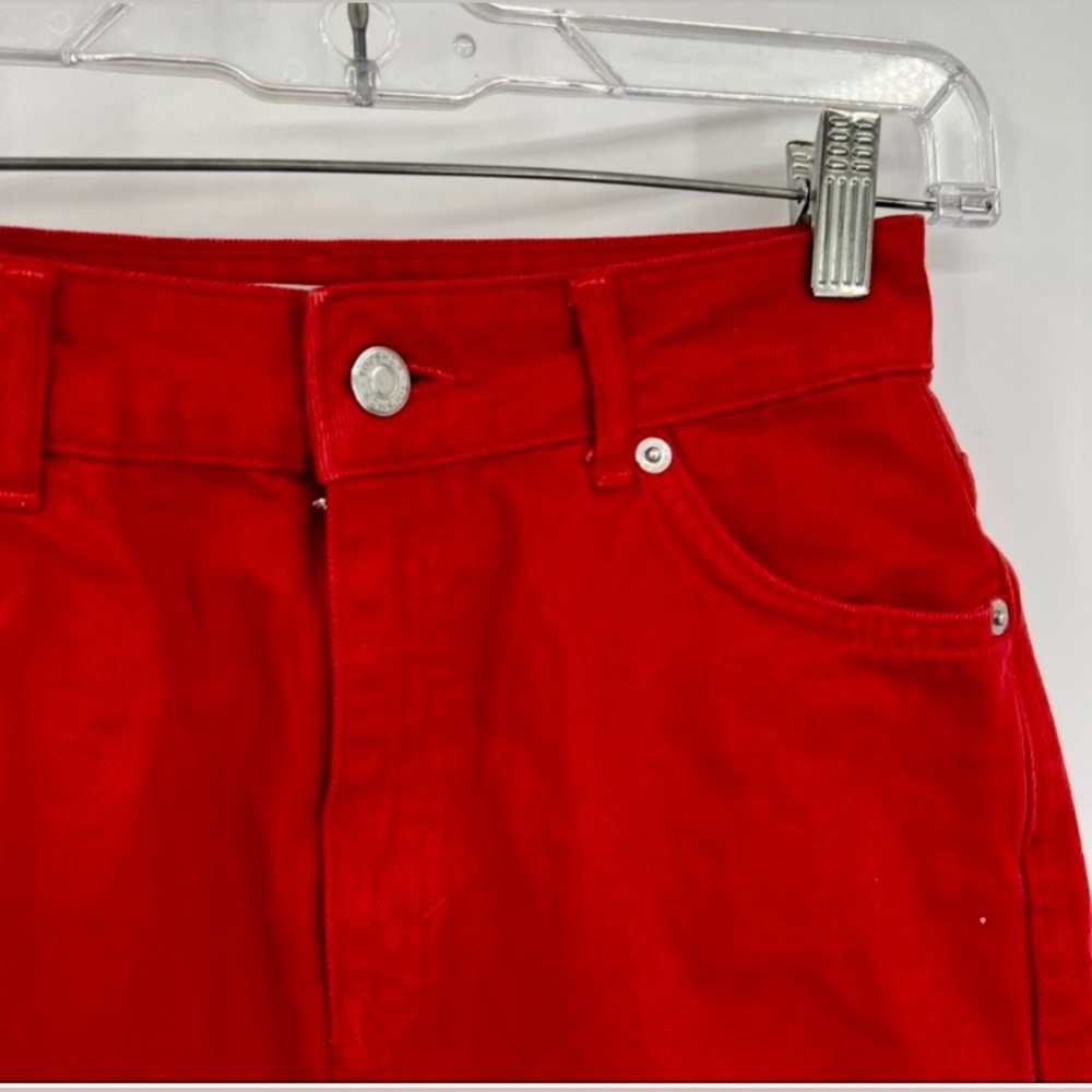 Topshop Red Mini Skirt with High-Waist Silhouette - Picture 2 of 3
